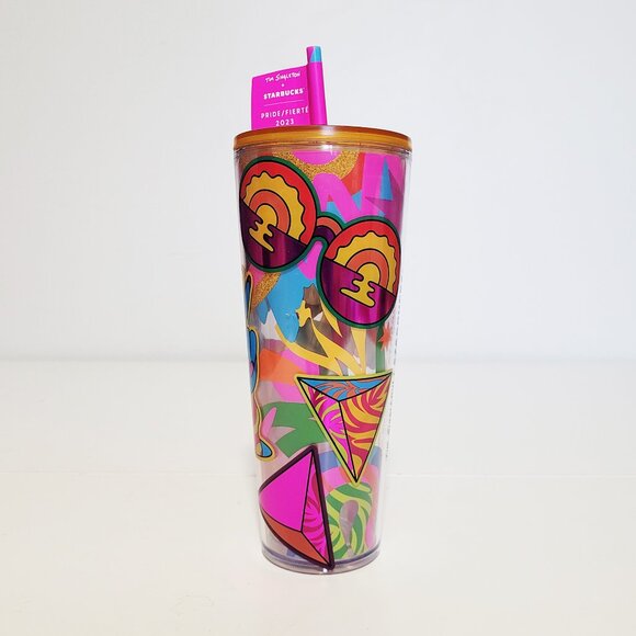 Starbucks X Tim Singleton Pride 2023 Venti Coffee Cold Tumbler 24 oz with Straw - Picture 3 of 5